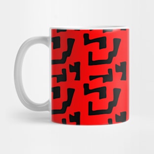 Bright red background with black abstraction Mug